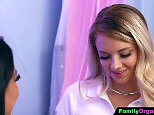 Fathers cream in stepdaughters' pussies during family orgy