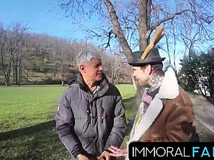 Mia Trejsi Begs for Double Dicks in Outdoor Egg Hunt Pussy Pounding