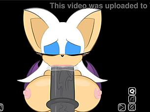 Rouge interrupts Shadow to suck the big cock, extra secret scene.