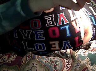 Stepsister cheats on boyfriend, fucks stepbrother's college friend, her tight pussy gets filled with cum running down her ass.