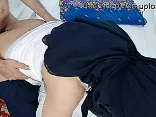 Muslim teen girl rough anal in black hijab, homemade pov close up fucking.