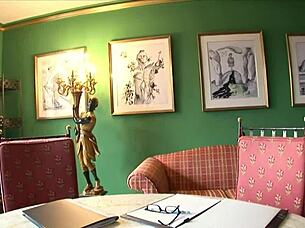 cutie with pigtails faces older dirty man