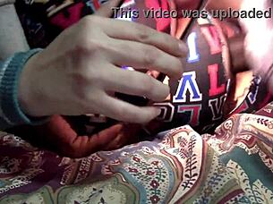 Stepsister cheats on boyfriend, fucks stepbrother's college friend, her tight pussy gets filled with cum running down her ass.