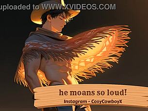 he moans loud during solo orgasm