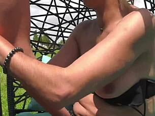 French and arab cougars enjoy white and black cocks in outdoor orgy threesome.