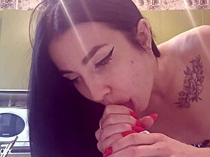 Does petite girl taste juices after riding fake cock?