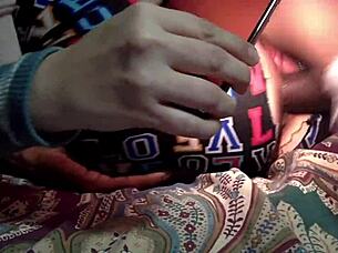 Stepsister cheats on boyfriend, fucks stepbrother's college friend, her tight pussy gets filled with cum running down her ass.