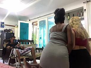 Can this threesome with C Odara and Melissa Aleczander satisfy you?