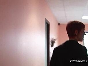 Mature French lady at work with big cock