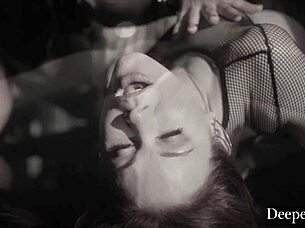 Deeper Mistress Maitland Overtakes Her Domme Bridgette B In A Bound Pussy Riding And Facial Session.