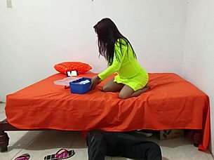 brazen woman shows her body without censorship in roleplay