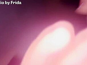 Dildo in girlfriend Frida's ass, she's a slut