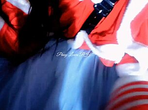 santa claus cums with stepsister on christmas.