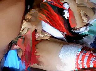 santa claus cums with stepsister on christmas.