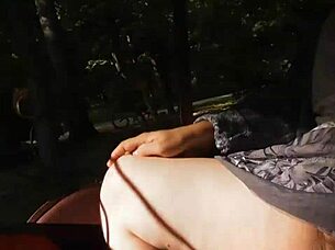 hairy mature woman flashes upskirt on the carriage again.