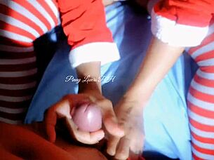 santa claus cums with stepsister on christmas.