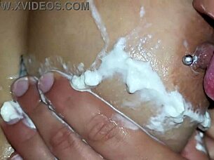 Sensitive big tits sucked to intense orgasms by athletic milf in lingerie