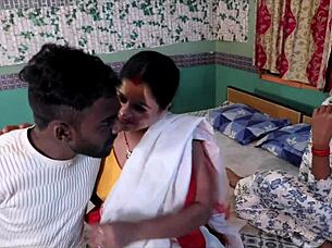 Indian bhabhi enjoys threesome with stepsister and husband