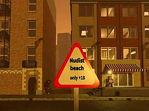 nudist milf antonelachan bares it all on the beach in wild cartoon style