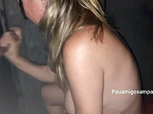 Blonde wife gives ass and pussy while husband films the action