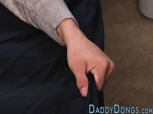 Twinks tight butt gets creamed bareback, he moans during the anal session.