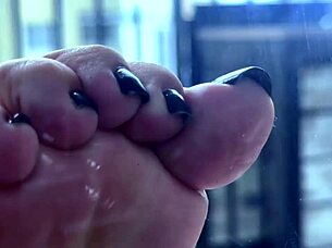miss bimby teases with stilettos, licking and dominating in pov