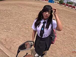 Student With Narrow Ass Gets Hard Cock In Her Hole - Peruvian Conera 😜