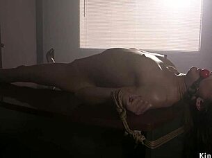 Lawyer Binds Slim Brunette Slave For Intense Whipping Session