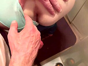 my wife purring during anal fetish and cumshot in mouth