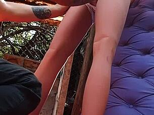 Slim masturbates with sex toy in ass