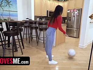 SISLOVESME - provocative teen BOUNCES her perfect BOOTY on her STEP SIBLINGS