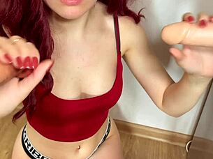 i'm a redhead blowin two big dicks