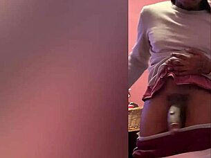 Pretty cock owner shows off monster dick with squirting