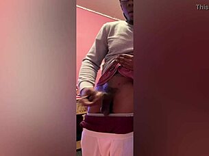 Pretty cock owner shows off monster dick with squirting