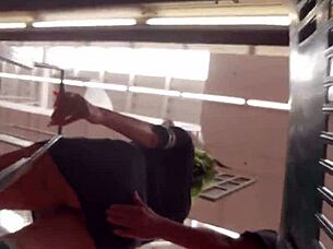 big ass mexican latina walks in the supermarket attracting attention