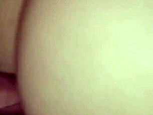 Milf whore's big white ass gets filled with cum during intense creampie sex