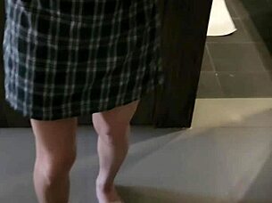 This ladyboy teases and flirts shamelessly in front of the mirror. Every angle is pure seduction.