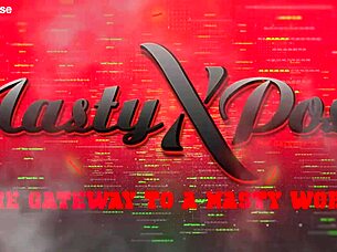 Two sluts in lingerie fucking each other with big cocks