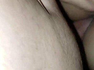 Milf whore's big white ass gets filled with cum during intense creampie sex