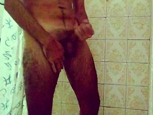 Two Cumshots During Bath with Cum Dripping