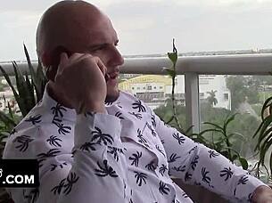 Goldie Rush's shaved pussy gets fucked by Jmac's horny cock