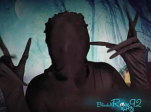 ghostly ghoulfriend giving jerk off instructions, dirty talk in costume