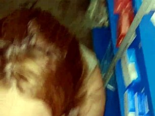 Amateur Blowjob in Warehouse