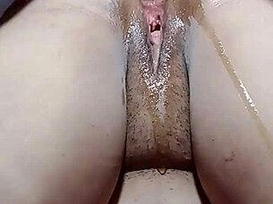 i'm riding his big cock in my ass, creampie coming.