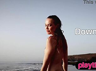 Does Big Ass German Beauty Strip at Beach?