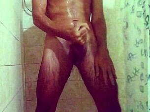 Two Cumshots During Bath with Cum Dripping