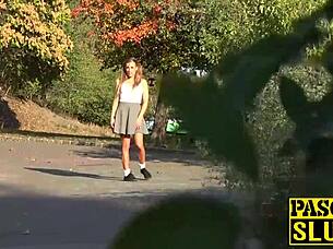 submissive english slut fucked hard and rough with creampie