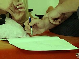 Hell Yeah! Horny Blonde Babysitter Tastes Cum After Wild Fuck!