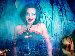 ghostly ghoulfriend giving jerk off instructions, dirty talk in costume