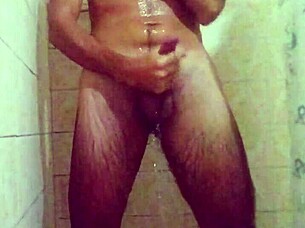 Two Cumshots During Bath with Cum Dripping